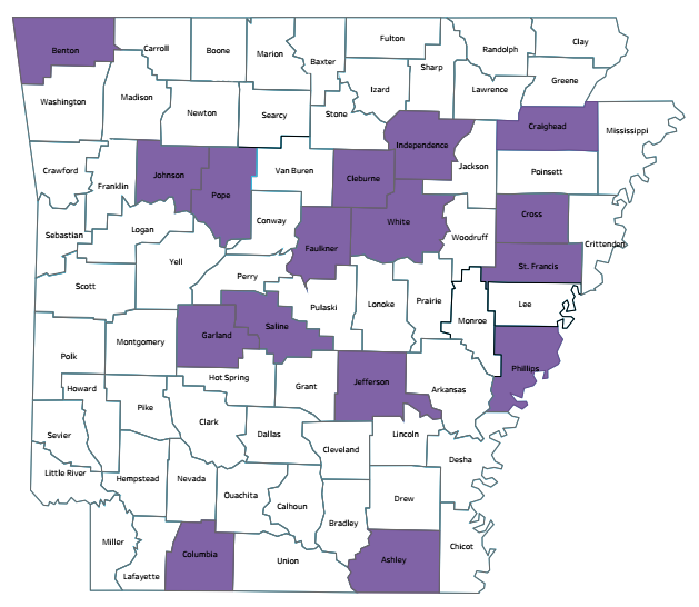 Juvenile Drug Treatment Court Map